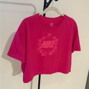 Nike Fuchsia Crop Top with Logo